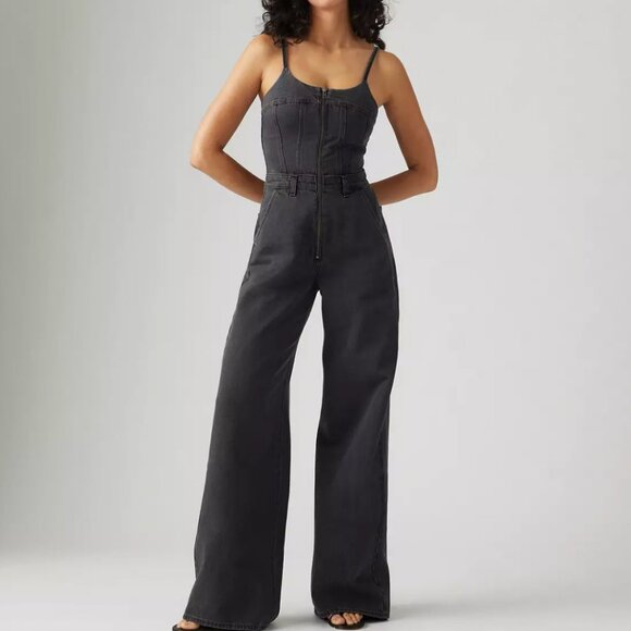 NWT Levi's Denim Bustier Jumpsuit - Picture 1 of 10